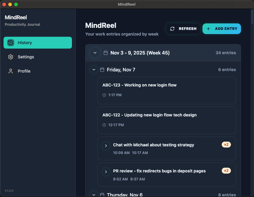 MindReel app interface